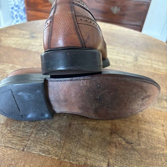Vintage heavy punched wingtip oxfords mod hipster size 8.5 C HANOVER - Picture 6 of 9